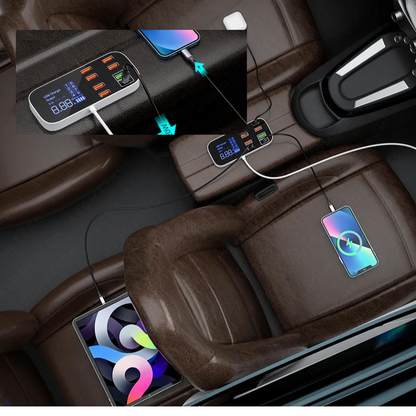 Caricabatterie per Auto con 8 Porte USB