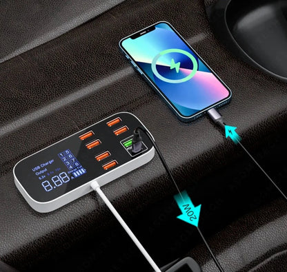 Caricabatterie per Auto con 8 Porte USB