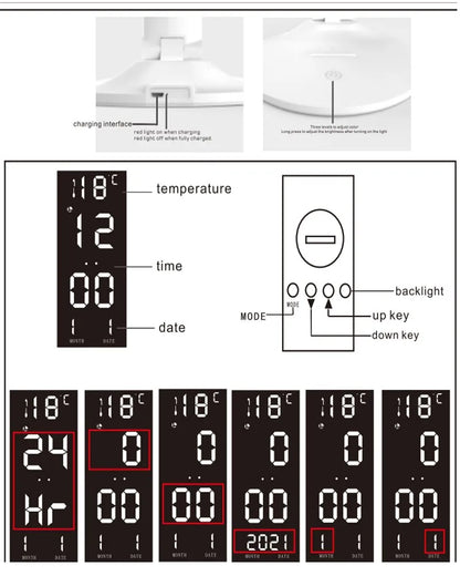 Lampada da Tavolo LED Orologio